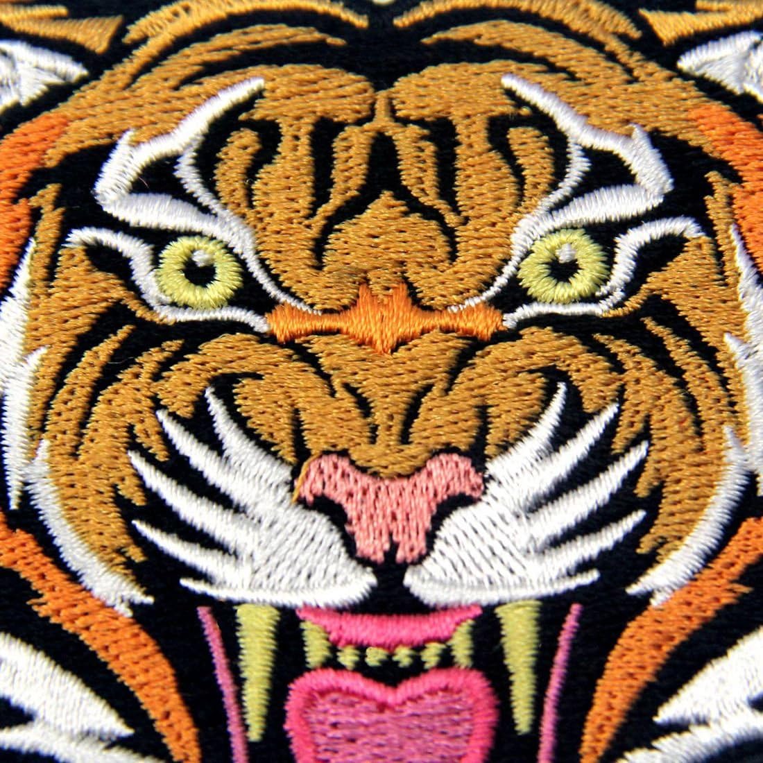 The Roaring Bengal Striped Tiger Embroidered Badge Iron On Sew On Patch, Bengal Tiger - Image 3