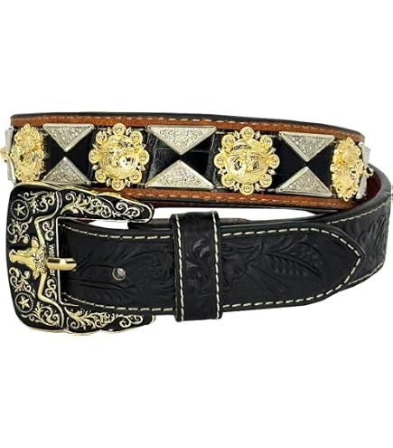 9973 Women\'s Scalloped Studded And Cross Belt Black Blazin Roxx Women main image 4
