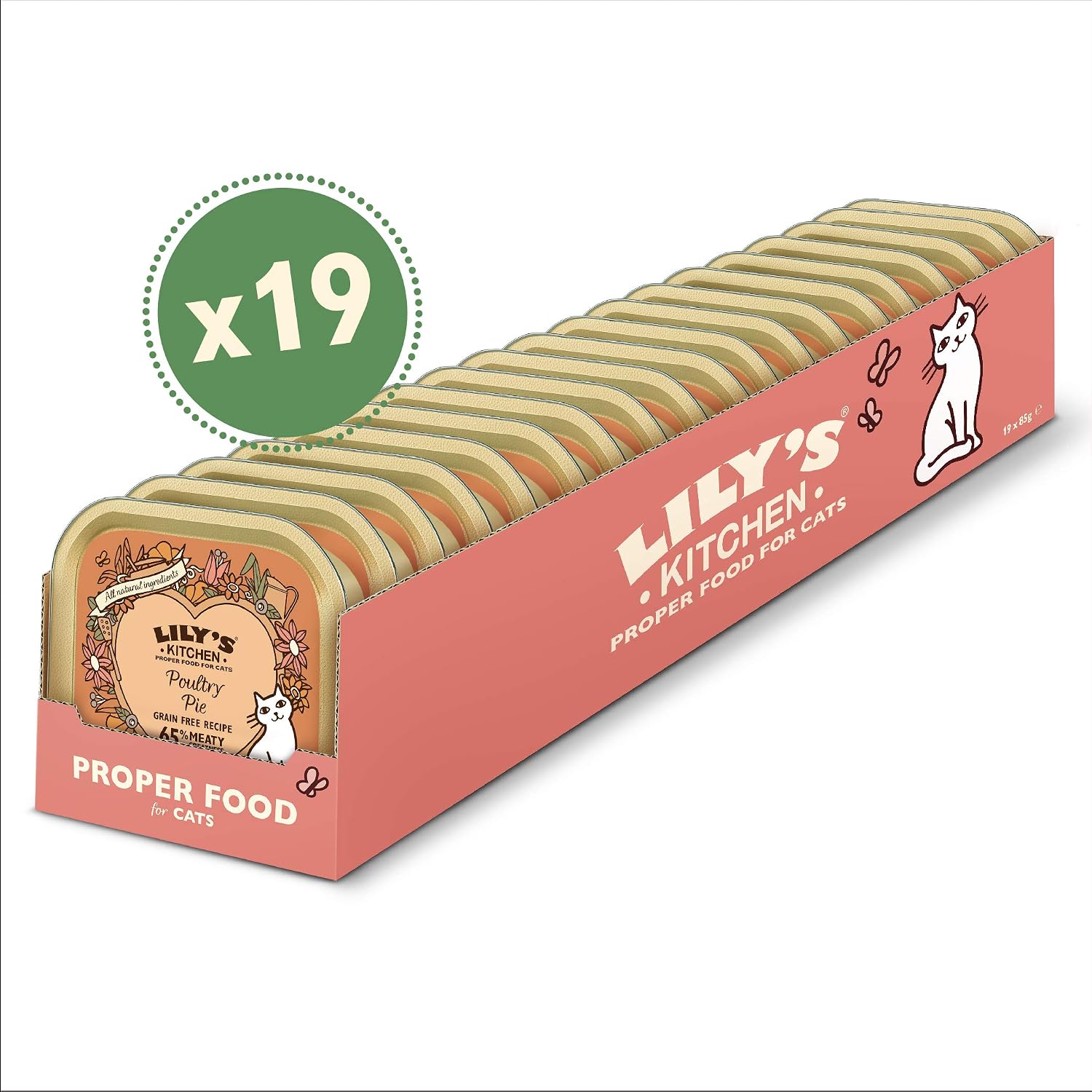 Lily's Kitchen Natural Adult Wet Paté Cat Food Tray Poultry Pie Grain-Free Recipe (19 Trays x 85g), red, 85 g (Pack of 19) - Image 3