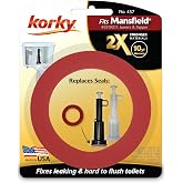 Korky 2X Long-Life Fits Mansfield 210 and 211 Toilet Flush Valve Seal - 457 | Proprietary Chlorazone&reg; II rubber lasts 2X longer and resists harsh water. Fixes leaking &amp; hard to flush toilets.