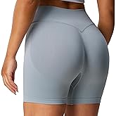 Aoxjox Seamless Biker Shorts for Women Impact Hidden Scrunch Low Waisted Athletic Yoga Short 3.5"/4.5"/5"/6"