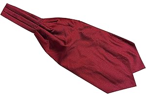 KIHATWIN Men's Solid Color Silk Cravat Ties Jacquard Woven Casual Handmade Wedding Ascot