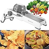 24-In-1 Mandoline Slicer for Kitchen with Waffle Fry Cutter Blade,Adjustable Kitchen Mandoline Slicer,Food Chopper,Safe Mando