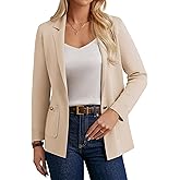 GRACE KARIN Women Sweater Blazers Business Casual Long Sleeve Work Cardigan Open Front Lapel Suit Jackets with Pockets