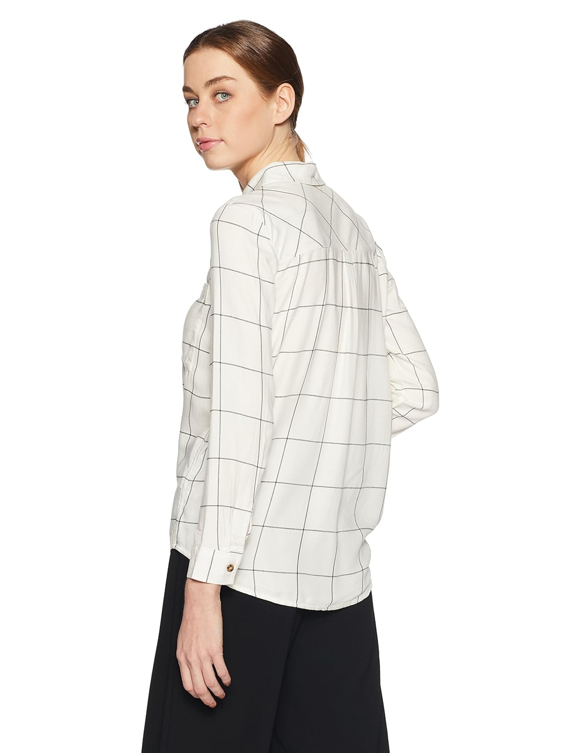 marks & spencer women's checkered regular fit shirt