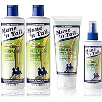 Mane 'n Tail Herbal Gro 4 pc Kit (Shampoo, Conditioner 12oz, Spray Therapy 6oz & Creme Treatment 5.5oz)