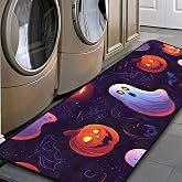 Ruiseye Halloween Holiday Pumpkin Kitchen Floor Mat, Area Rugs 17''x51'' Laundry Room Rug Runner for Laundry Room, Kitchen, Bathroom, and Mudroom