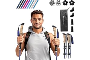 HIGH STREAM GEAR Walking Sticks for Men & Women - 14.5" Foldable Hiking Poles for Backpacking, Exercising and Traveling, Set of 2 Aluminum Nordic Collapsible Trekking Poles