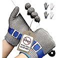 Schwer SlicePro ANSI A9 Cut Resistant Glove PR1707, Food Grade Stainless Steel Wire Metal Gloves, Cutting Gloves for Kitchen, Meat Cutting, Oyster Shucking, Fish Fillet, PFAS Free（M, 2 PCS）