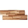 Stone Ten Teak 3D Wall Panels - Teak Wood Planks - Boho Wood Panels for Wall - Decorative Wall Panels - Teak Accent Wall Panels - Teak Wall Paneling - Backsplash Shiplap Boards (12, Natural)