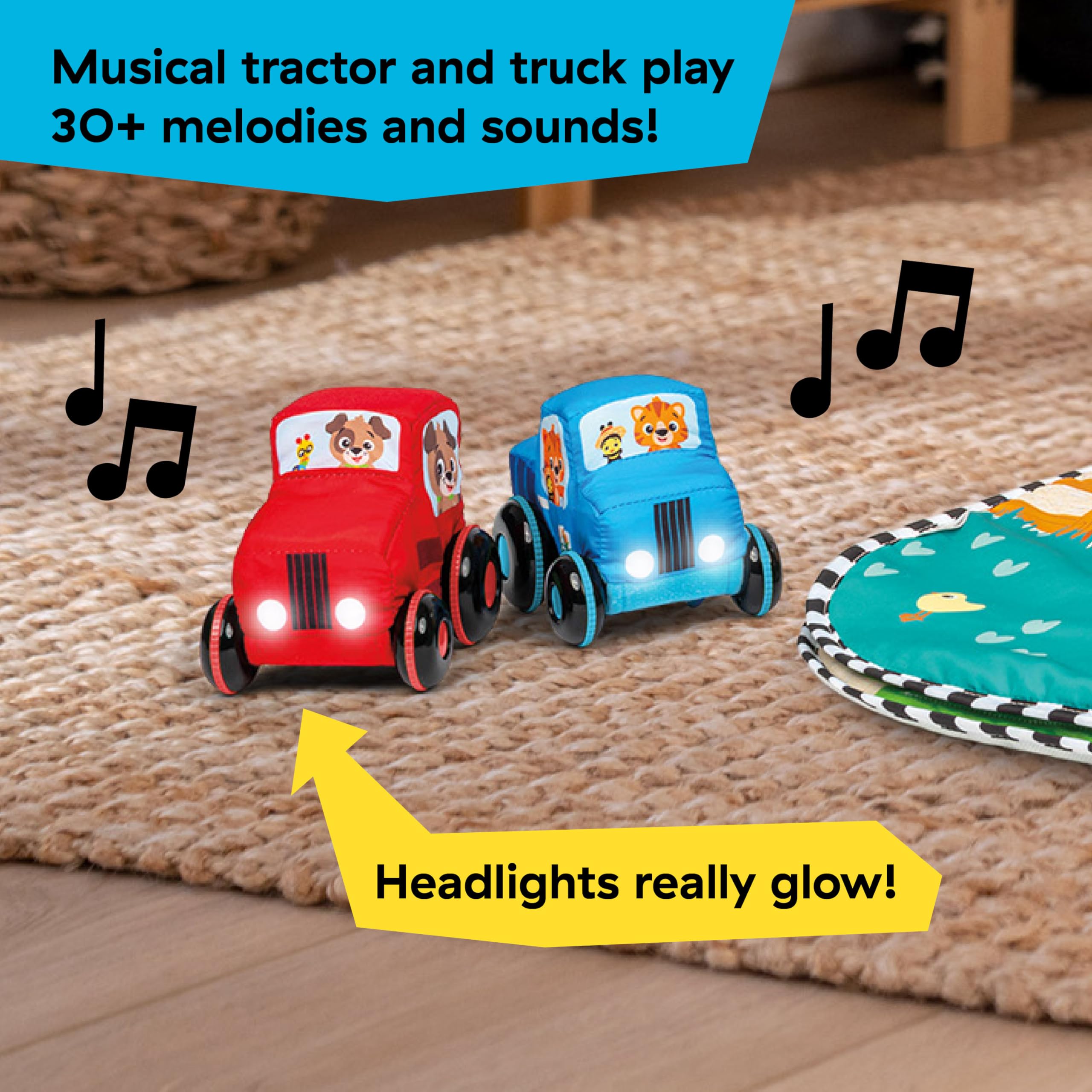 Baby Einstein Busy Barnyard Grow with Me Baby Play Gym - Extra Large Soft Play Mat with 8 Removable Toys Including 30+ Songs & Sounds to Support Motor Skills, Ages 0+ Months