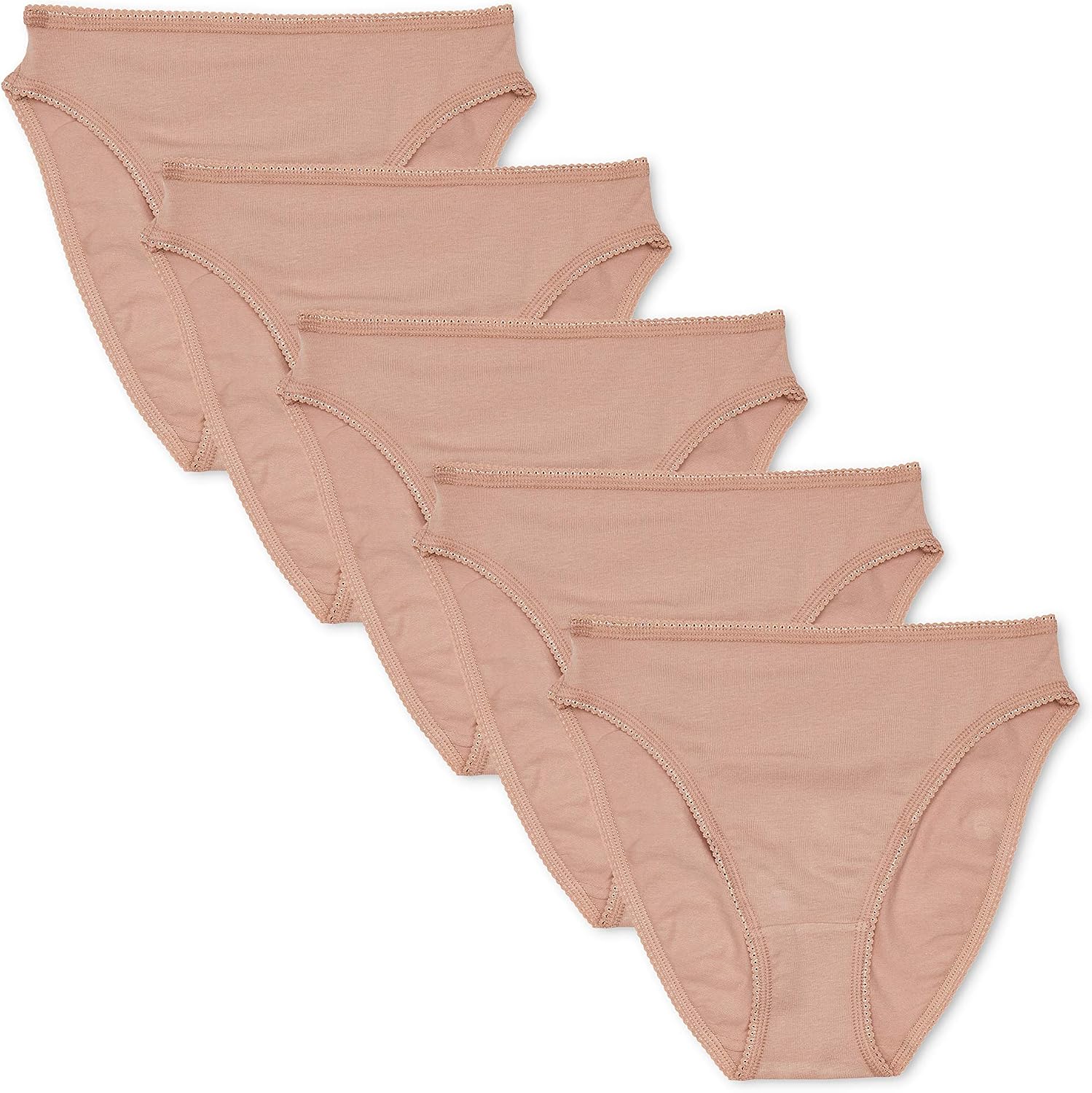 Iris & Lilly Damen Stringtanga, 3er-Pack, Mit Spitzenbündchen & Leoparden-Print – Hohes Bein, Tiefer Sitz
