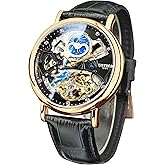 FORSINING Automatic Mechanical Watch, Self Winding Skeleton Watch for Mens, Mechanical Tourbillon Steampunk Fashion Men Watch Date Day Dress Watch Gift for Men
