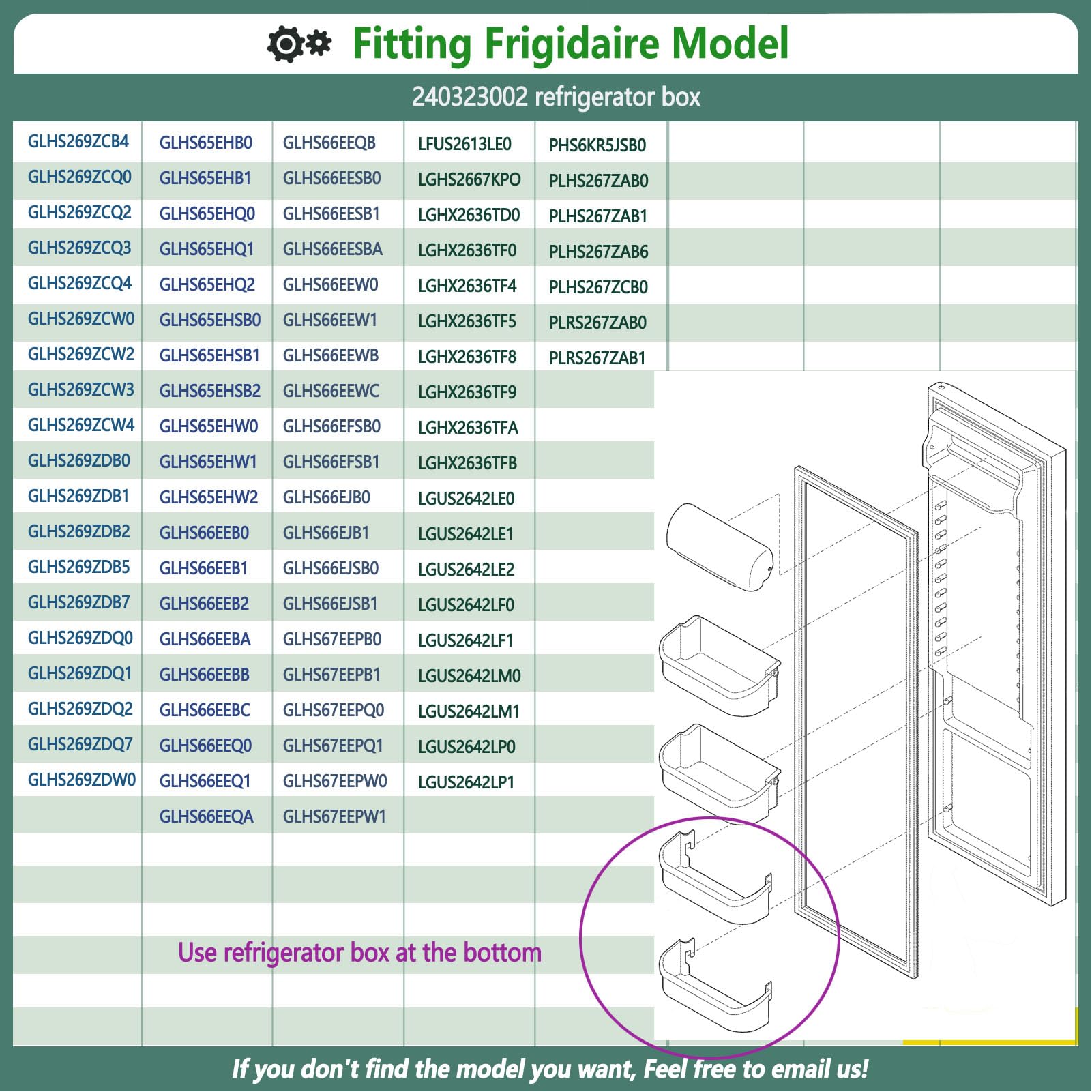 240323002 Refrigerator Door Bin Shelf Compatible with Frigidaire or Electrolux, Bottom 2 Shelves on Refrigerator Side, Single Unit, Clear, Replaces PS429725, AP2115742, AH429725，