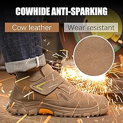 GLANOUDUN Welding Boots for Men Slip on Work Boots