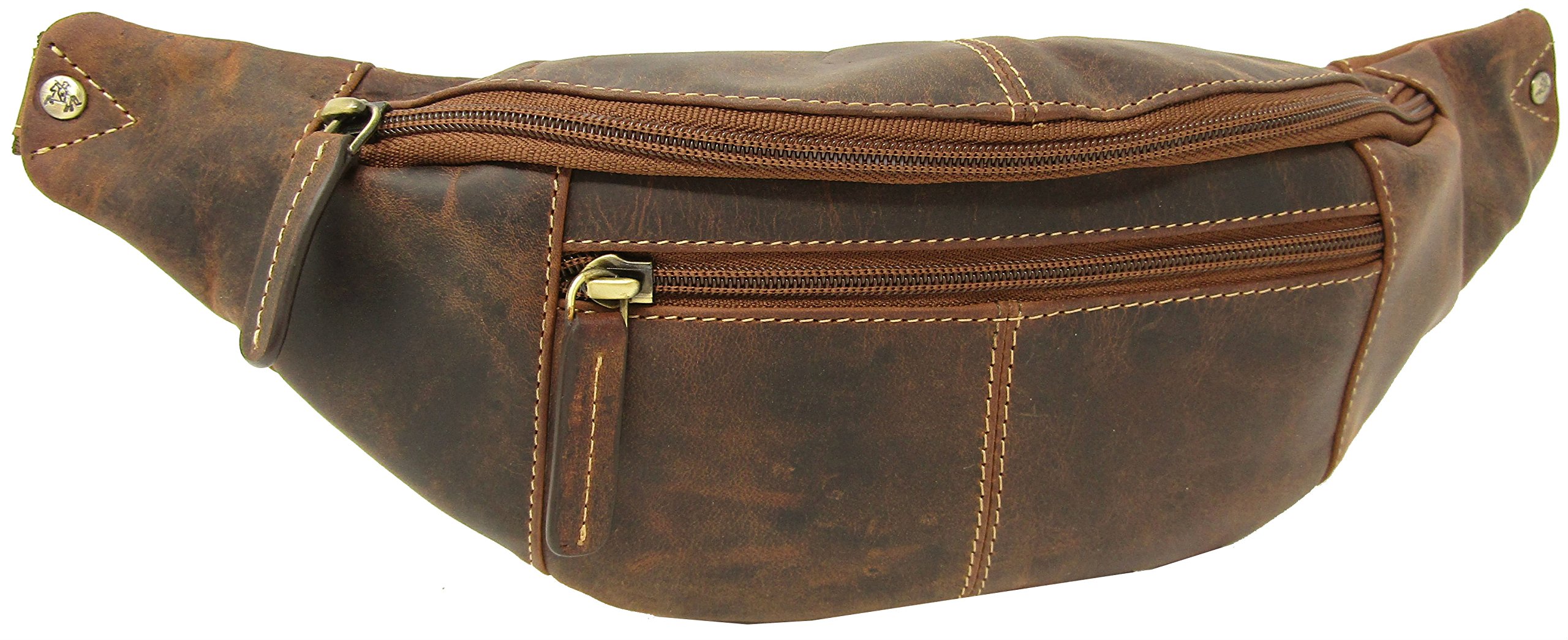 Large Visconti Premium Hunter Leather Travel Waist Bum Bag Style 721 (Oil Tan)