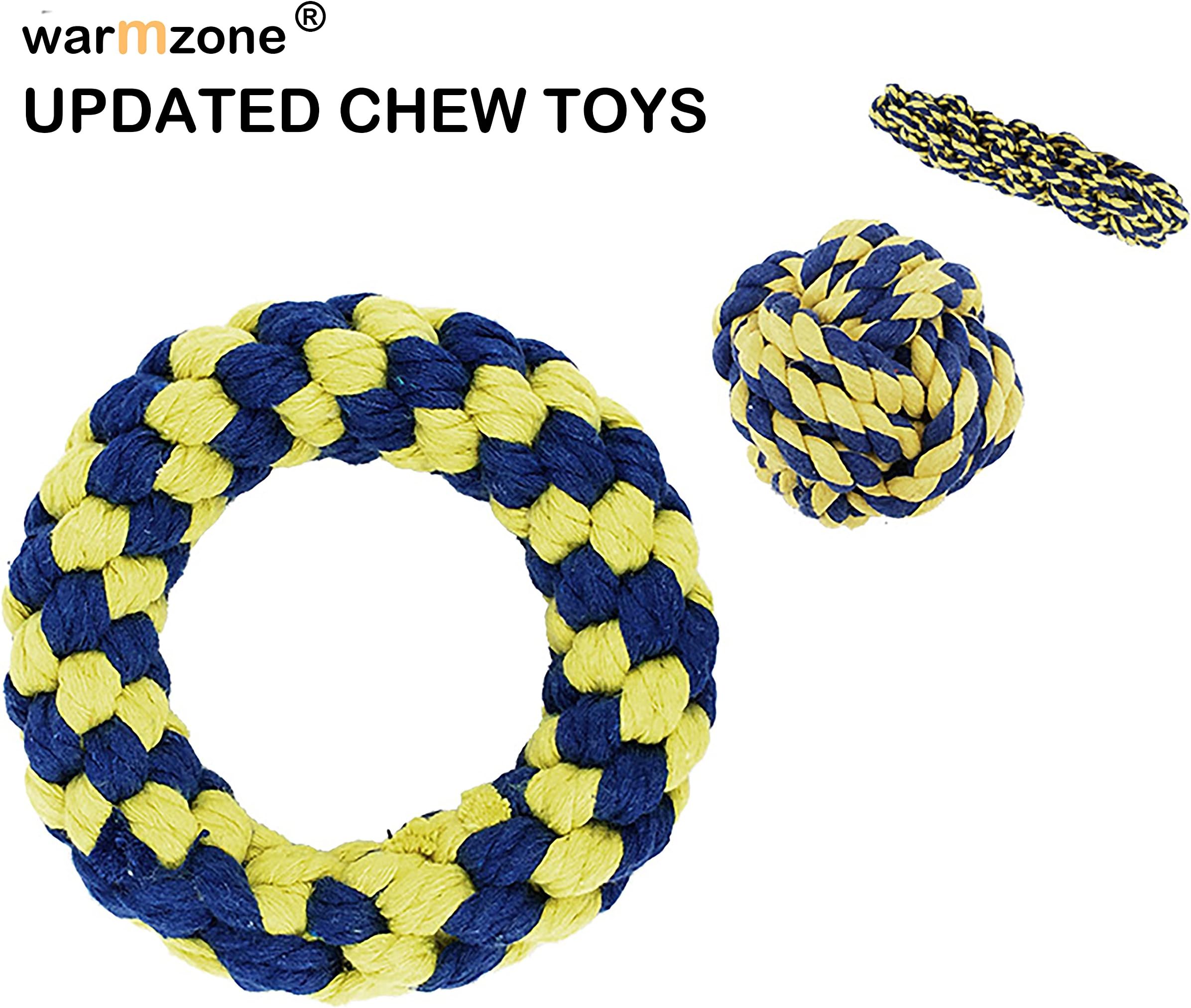 warmZome Dog Rope Toys for Large and Medium Dogs Cotton Toys, Ball, Doughnut and Corn