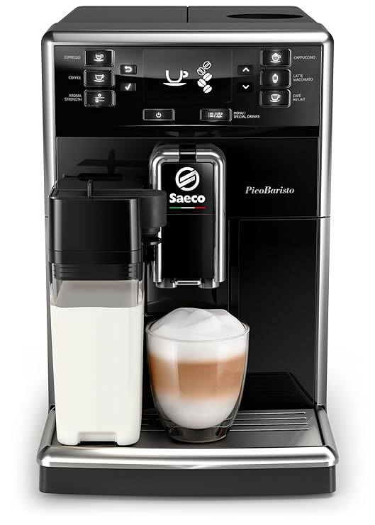 Saeco SM5460/10 PicoBaristo Kaffeevollautomat (1,8L, integriertes Milchsystem, 10 Kaffeespezialitäten) schwarz