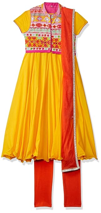 Girl's cotton anarkali Salwar Suit Set