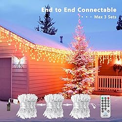 Brizled Icicle Lights, 29ft 360 LED Christmas