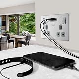 BG Electrical Screwless Flat Plate Double Switched Power Socket with USB view 5