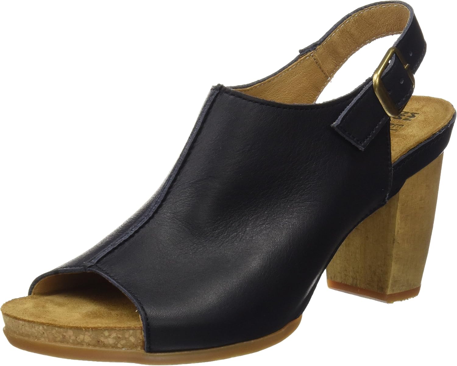 El Naturalista Damen Sandalen N5592 – Peeptoe Aus Wasserabweisendem Rindsleder, Mit Klettverschluss (Pleasant Coral/Tülbend)