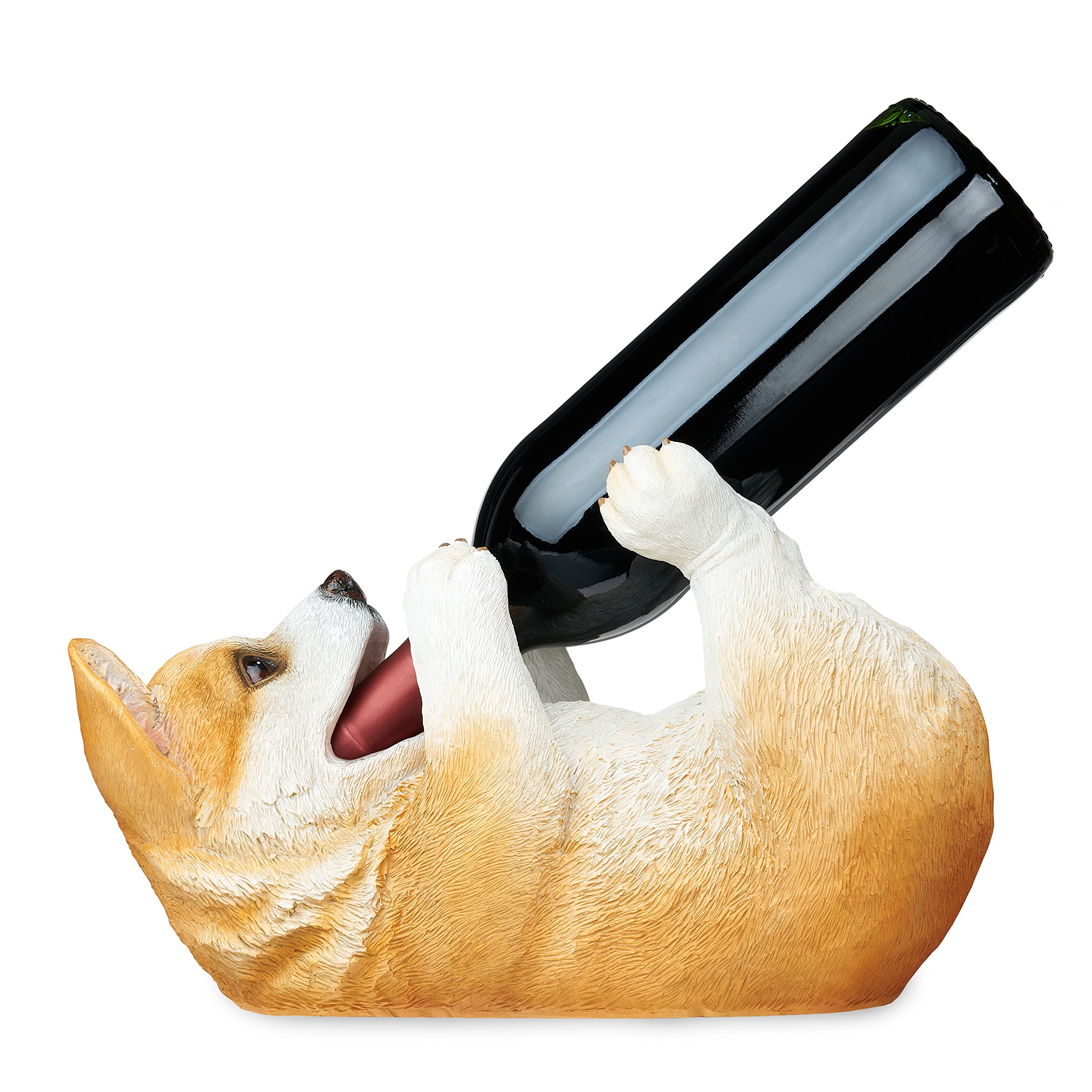 True Cute Corgi Polyresin Wine Bottle Holder Set of