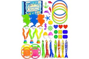 Benresive 40 Pcs Pool Toys for Kids Ages 4-8, Kids Pool Toys for Toddlers Age 3-5, Summer Swimming Pool Toys, Diving Pool Toys for Kids, Water Toys for Kids Ages 3-5 4-8 8-12