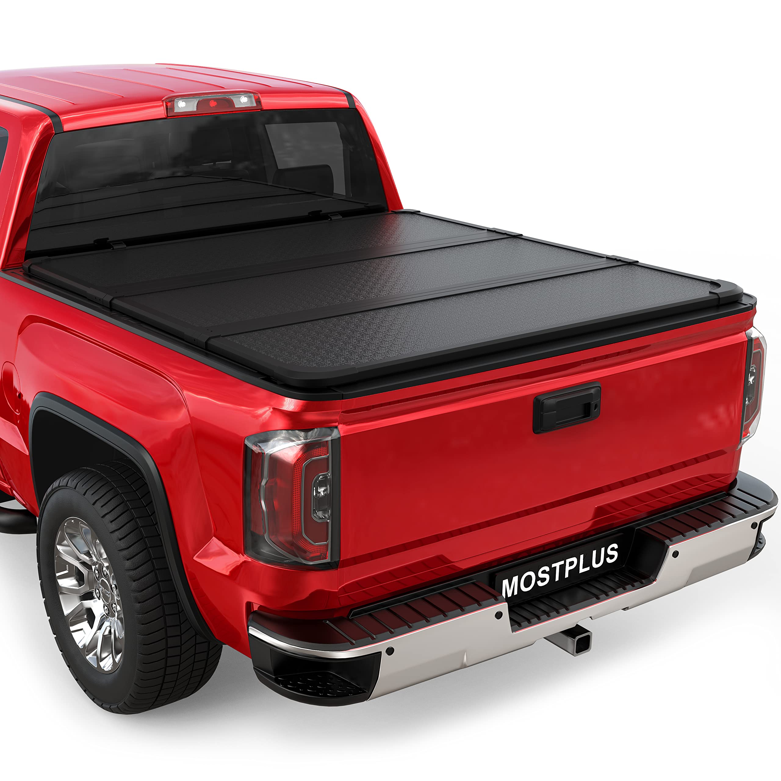 Photo 1 of MOSTPLUS Quad Fold Soft Truck Bed Tonneau Cover Compatible for 2004 2005 2006 2007 Chevrolet Chevy Silverado/GMC Sierra 1500 Fleetside 5.8 FT On Top
