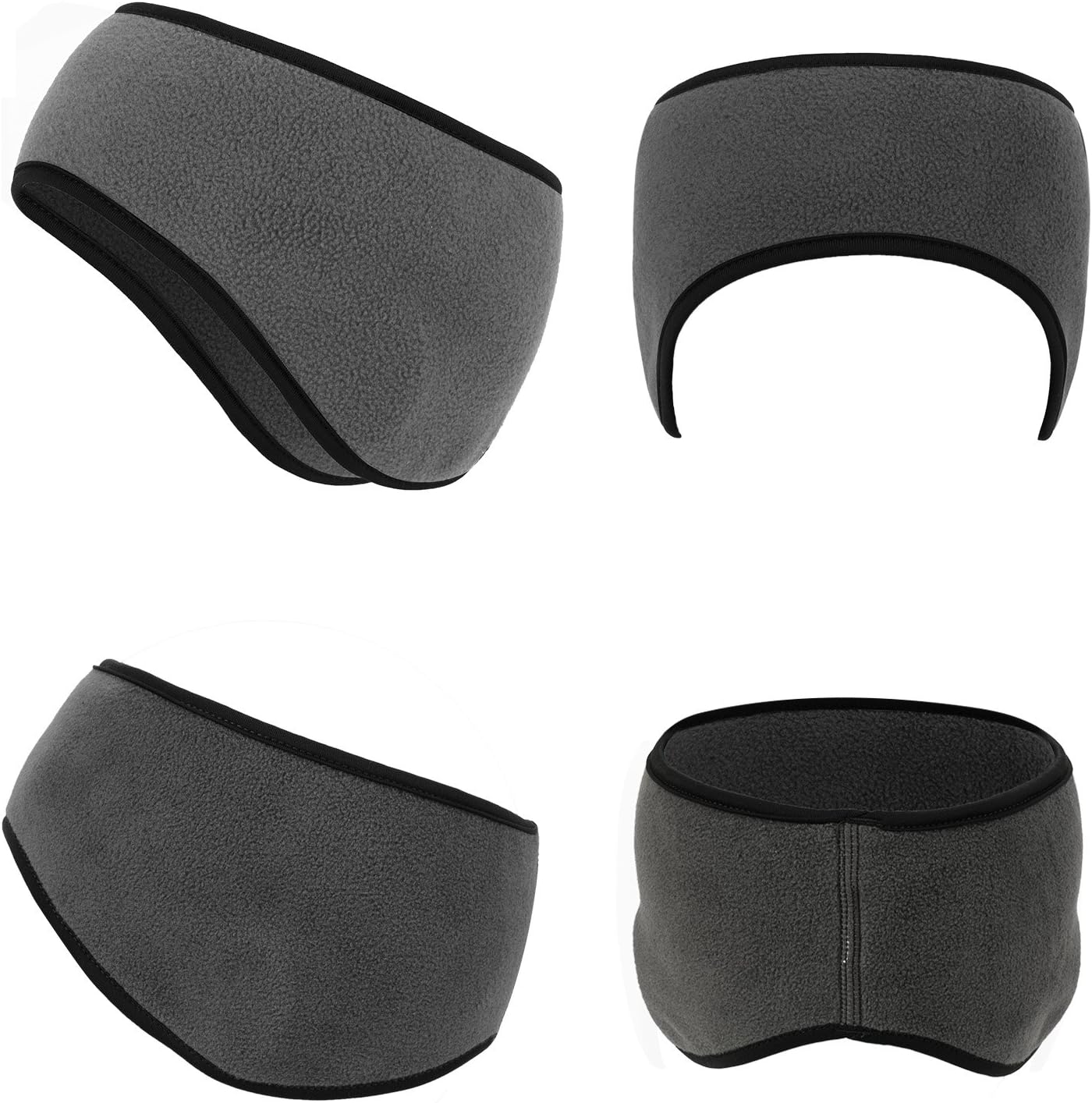 BBTO 3 Pieces Ear Warmer Headband Winter Headbands Fleece Headband for Women Men (Black, Gray, Navy) : Clothing