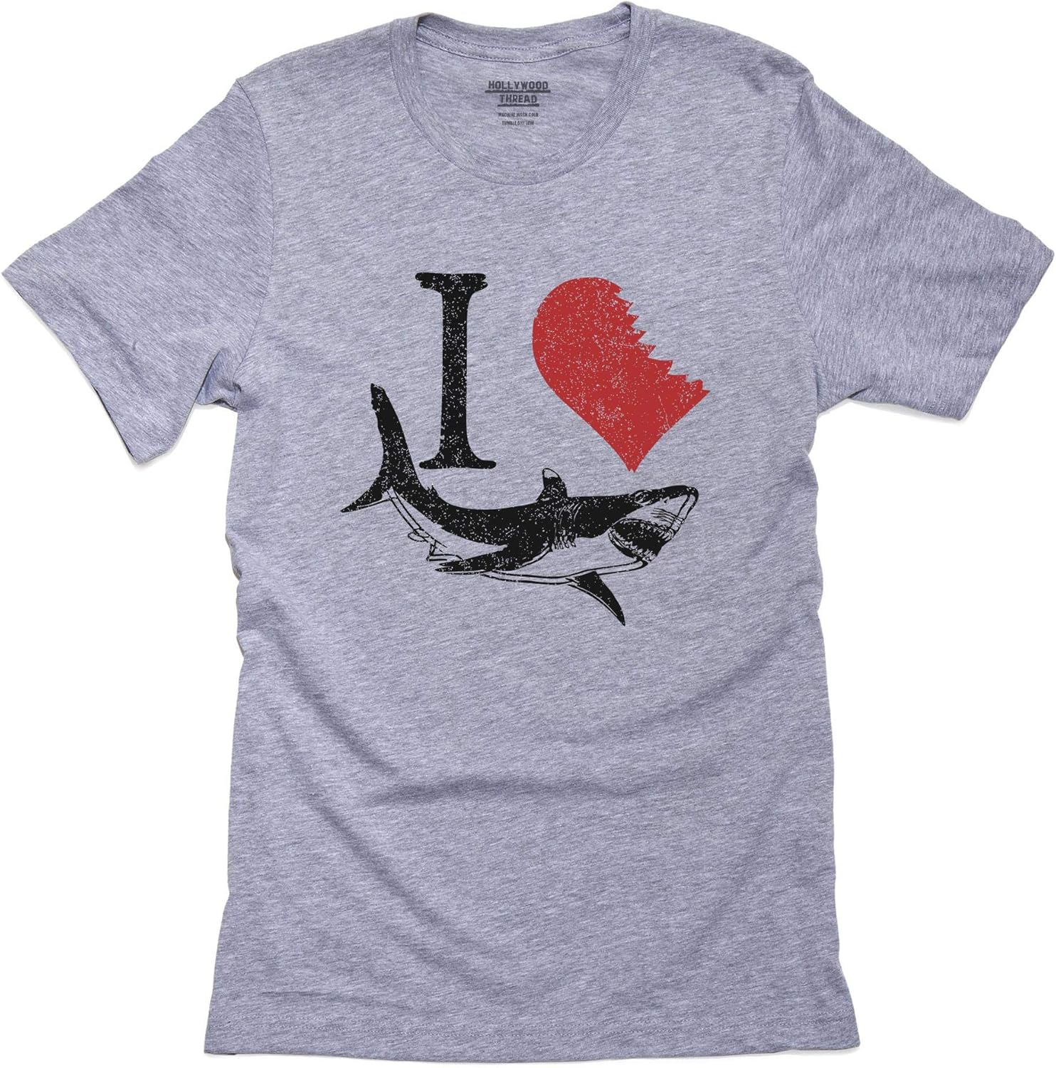 Amazon Com I Love Sharks Red Heart With Shark Bite Teeth Marks Men S T Shirt Clothing