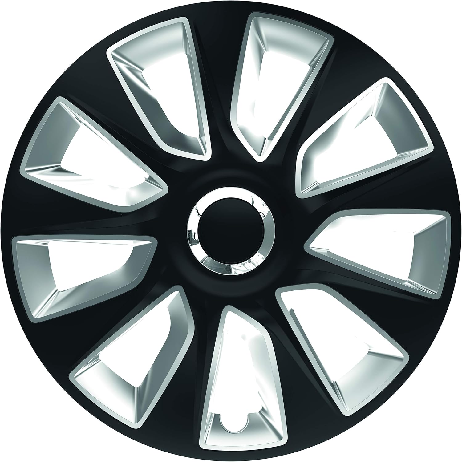 Shield Autocare © Car Wheel Trims 14 Hub Caps Plastic Covers Set of 4 Stratos RC Black & Silver