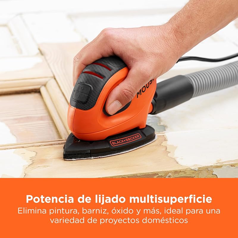 Black+decker bew230bca mouse detail lixadeira 55w 11.000 rpm com diâmetro de órbita de 1,5 mm inclui 10 acessórios e bolsa de transporte