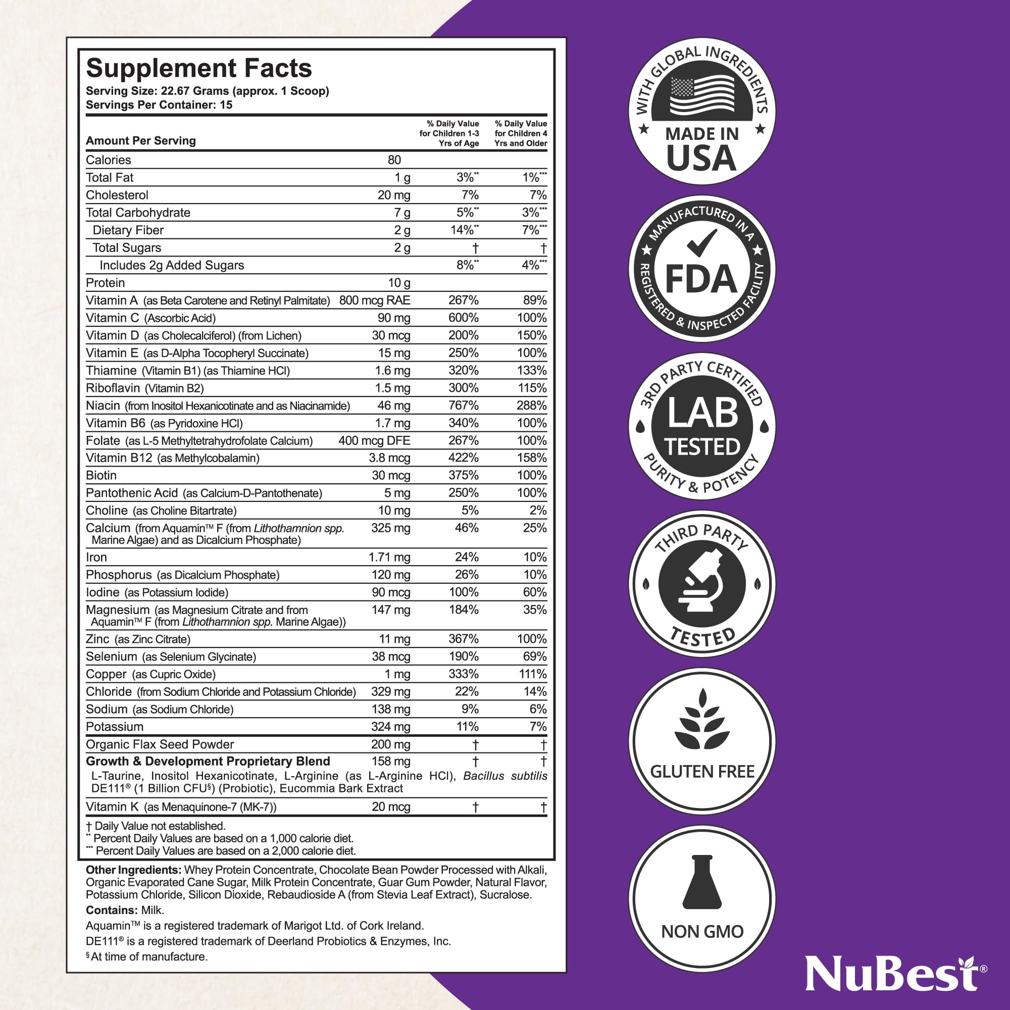 NuBest Bundle Tall Growth Protein with Chocolate Flavor + Doctor Taller 60 Vegan Capsules - Support Height Growth, Bone Strength, Bone Growth and Overall Health