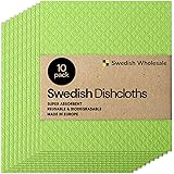 Swedish Wholesale Swedish Dish Cloths - 10 Pack Reusable, Absorbent Hand Towels for Kitchen, Counters & Washing Dishes - Cell