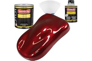 Restoration Shop - Fire Red Pearl Acrylic Enamel Auto Paint - Complete Quart Paint Kit - Professional Single Stage High Gloss Automotive, Car, Truck, Equipment Coating, 8:1 Mix Ratio, 2.8 VOC