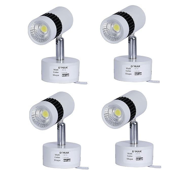 Happy Selling Brings White 3 Watt White Adjustable 180 LED Cob Spotting Wall Track Light (Cob Focus/Decorative Spot Light) | Track Light | | led spot Track Light | | Focus Track Light | {Set -04}