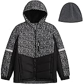LONDON FOG boys Heavyweight Hooded Puffer Jacket With Sherpa-lined Hood & Fleece Beanie