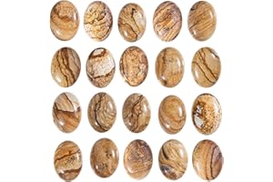 mookaitedecor 12pcs Oval Cabochon Gemstone CAB Flatback Stone for Jewelry Making