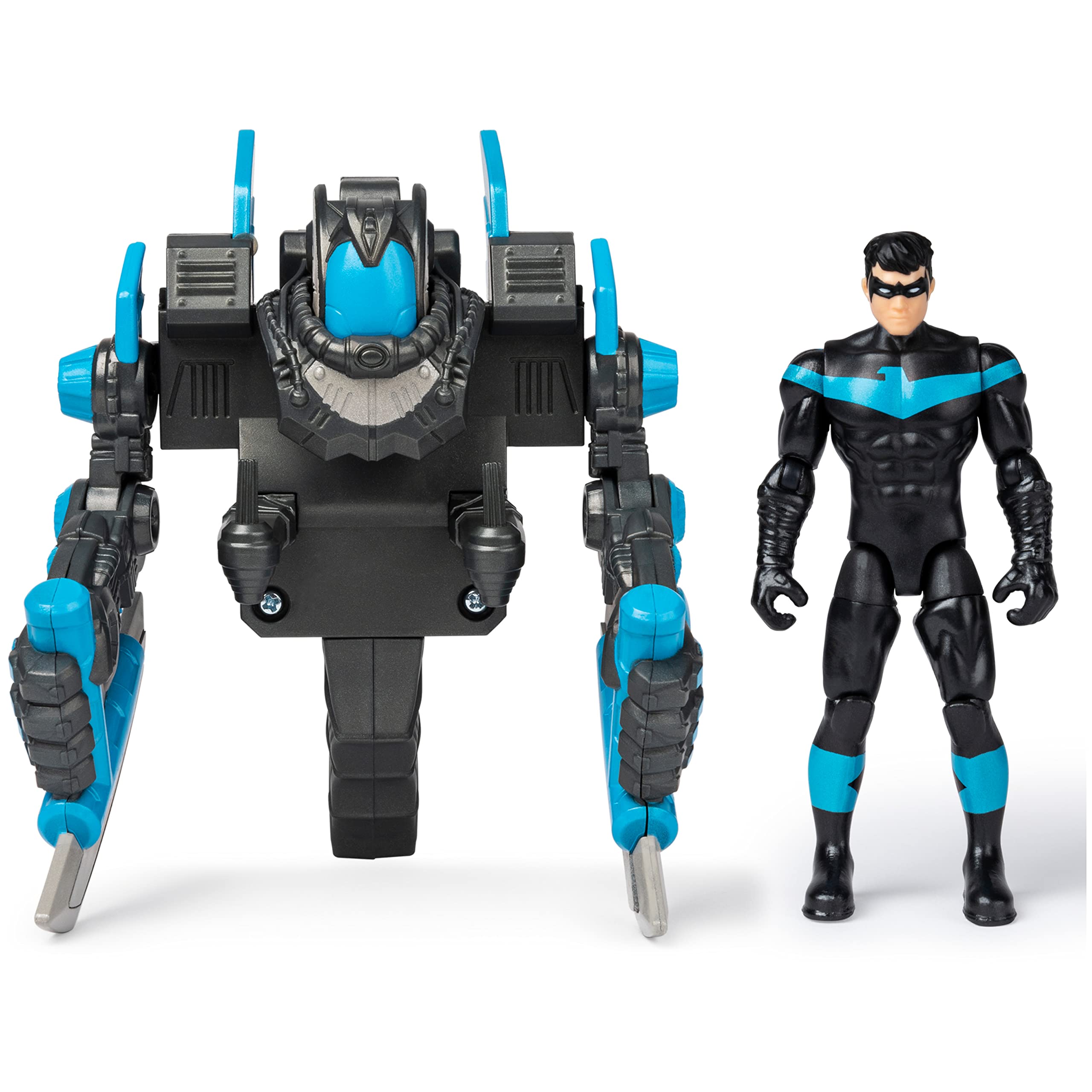 DC BATMAN, 4-Inch NIGHTWING Mega Gear Deluxe Action Figure with Transforming Armor