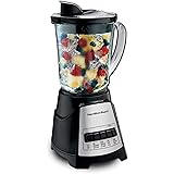 Hamilton Beach 58148A Blender to Puree - Crush Ice - and Make Shakes and Smoothies - 40 Oz Glass Jar - 12 Functions - Black a