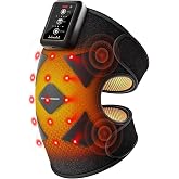 KingPavonini Cordless Knee Massager with Heat and Red Light Therapy, 1 Pack | Larger Heating Area, 4-Motor Vibration, Knee Heating Pad with 660nm Red Light for Knee Pain Relief, Gift for Dad &amp; Mom