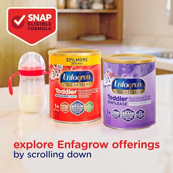 ENFAGROW PREMIUM TODDLER MILK NUTRITIONAL DRINK, ENFAGROW TODDLER DRINK, TRY OUR BRAIN-SUPPORTING TRIO, 32OZ CAN