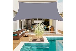 Neween Waterproof Sun Shade Sail Rectangle UV Block Canopy for Outdoor Patio and Garden, Yard Activities (10'x16', Light Grey)