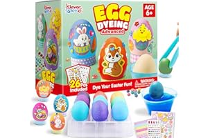 Klever Kits 20Pcs DIY Easter Egg Decorating Kit, Dye Kit with Gradient Color Tablets, Stands, Stickers for Party Favor, Creat