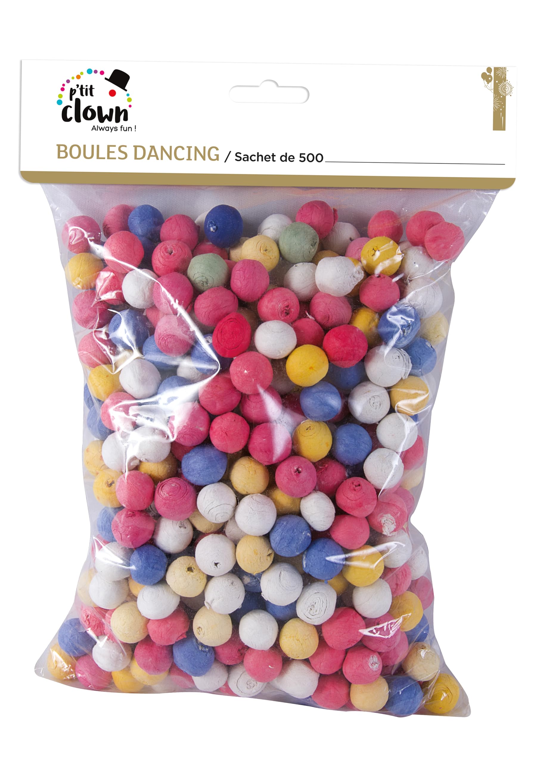 P'tit Clown 71501 Dancing Balls Pack of 500 Multi-Coloured