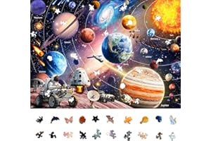 NATURELISH 1000-Piece Space Explorer Puzzle: Glow-in-The-Dark Astronaut Adventure, Solar System Jigsaw Puzzle, Challenging Colorful Cosmic Puzzles for Adults, Outer Galaxy, Finished Size 26.6x19.2