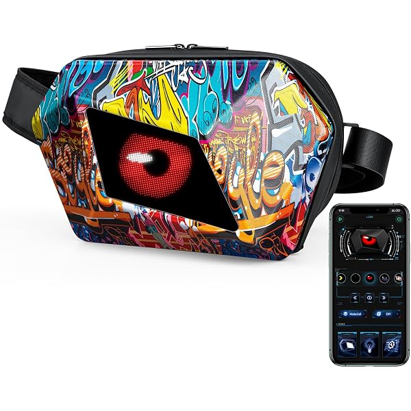 Water-Resistant LED Cat Silhouette Sling Bag - Perfect for College and Travel Amazon.com: Gelrova LED Crossbody Bag, Cyber Light Up Fanny  main image 2