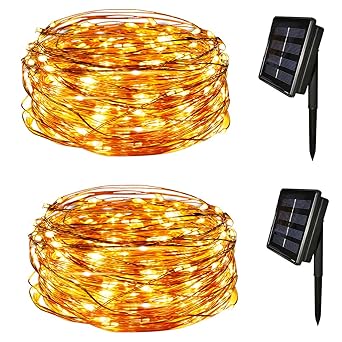 Yasolote, Solar Lichterkette Außen, LED Außenlichterkette Kupferdraht, 20m 200 LED 8 Modi, Beleuchtung für Garten, Balkon, Pa