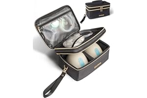 ZOOSA Wearable Breast Pump Bag for Work Portable Breast Pump Case for Travel Large Capacity Pumping Bags for All Breastfeeding Essentials Parts, Black